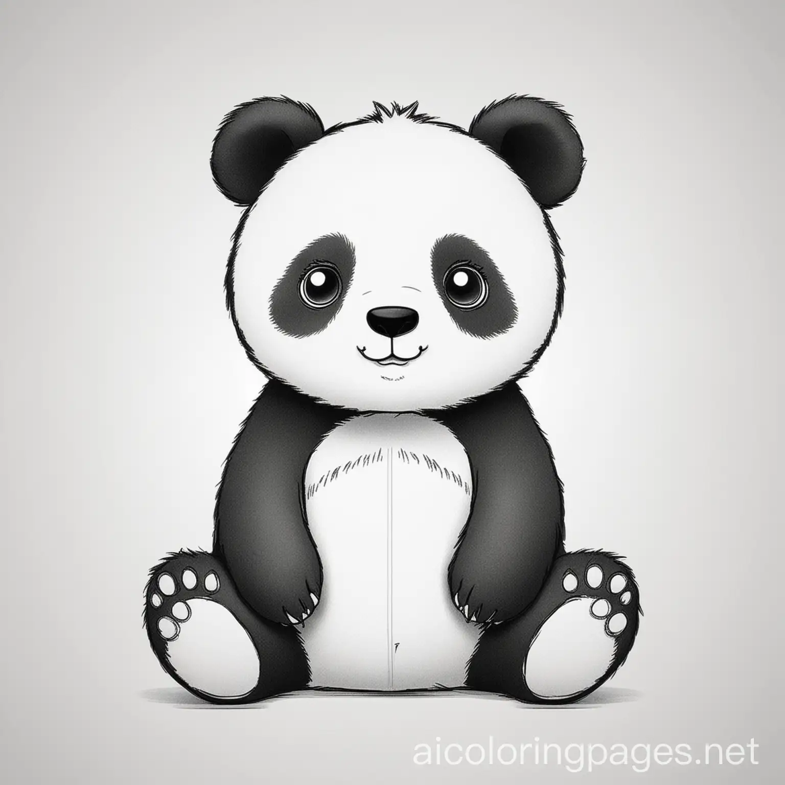 Adorable-Panda-Coloring-Page-for-Kids-Black-and-White-Line-Art