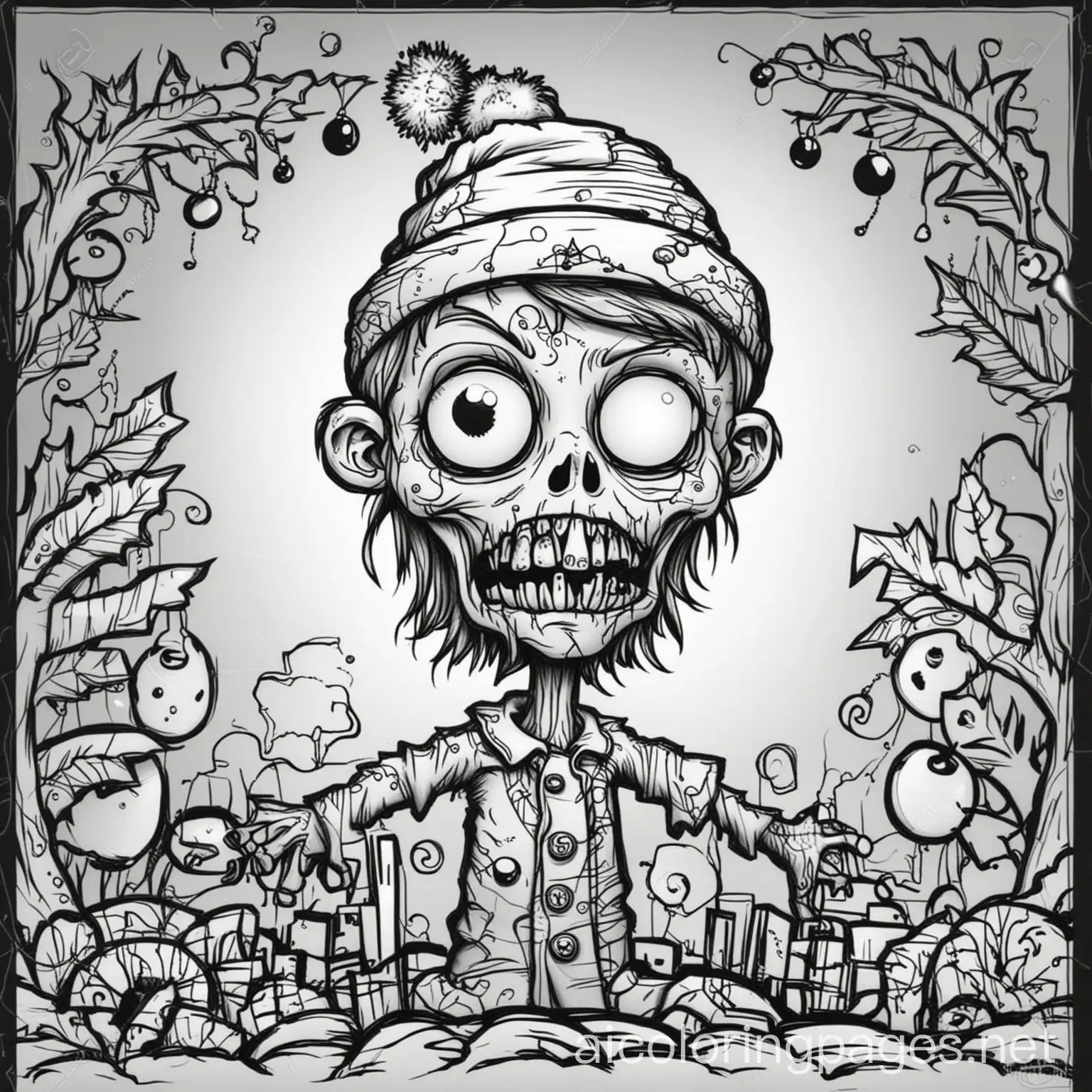 Coloring-Book-Zombie-Christmas-Lights