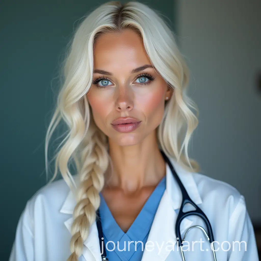 Pamela-Anderson-as-a-Doctor-with-Distinct-Features-and-White-Hair