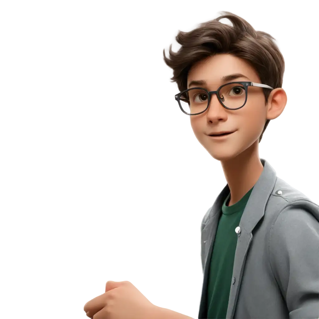 create an image of a boy with glasses for me