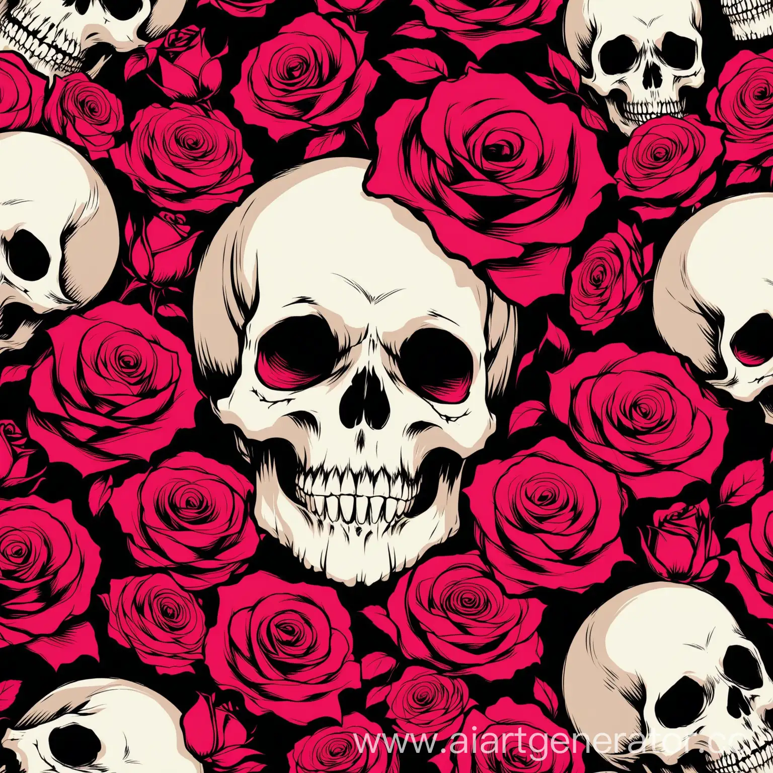 Skull-Wrapped-in-Roses-Artwork