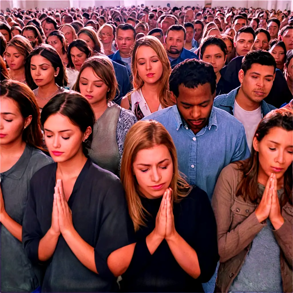 Crowd-of-People-in-Prayer-PNG-Image-Reflective-Spiritual-Illustration