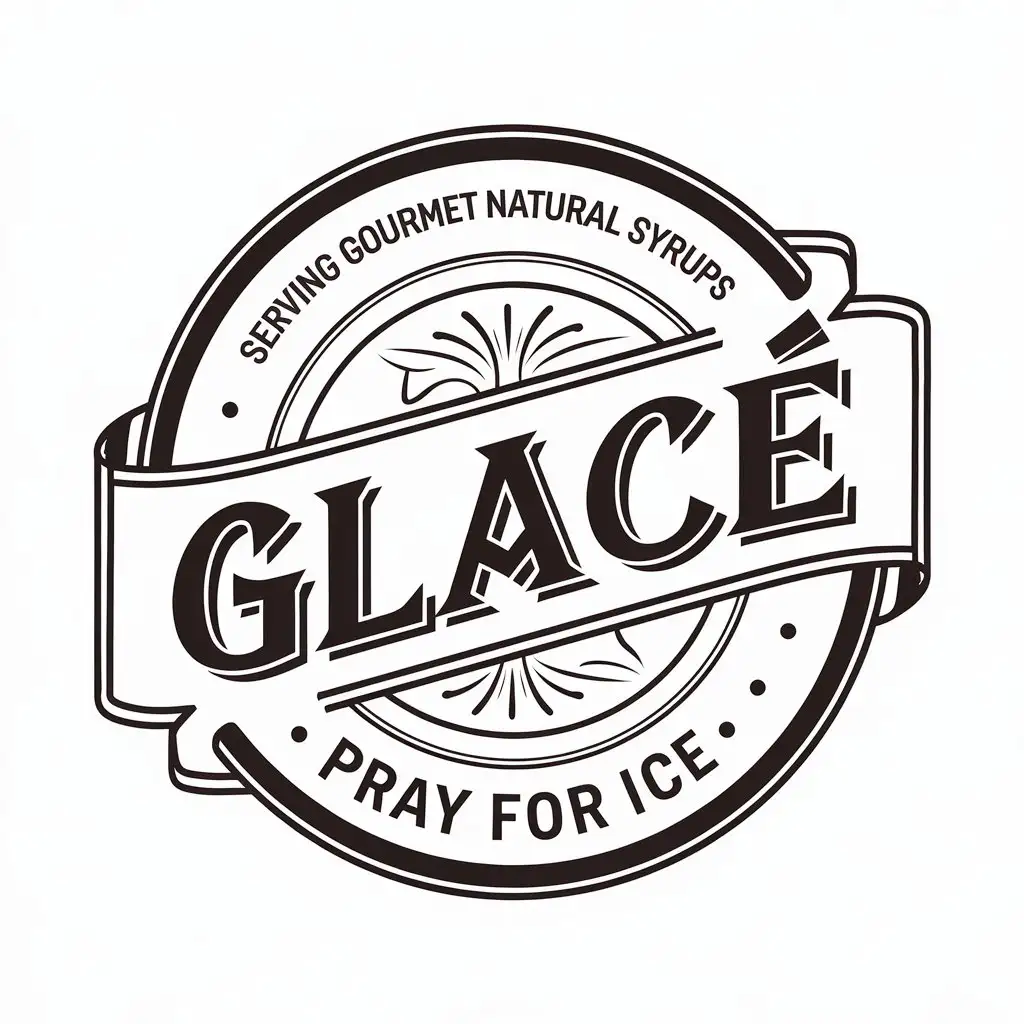 LOGO Design for Glac Unisex Gourmet Syrups with Pray for Ice Slogan in Vector Style