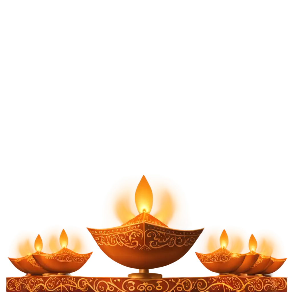 Realistic-PNG-Illustration-of-a-Traditional-Diwali-Lamp-Diya-for-Festive-Designs