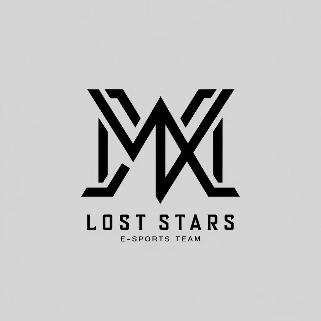 LOGO-Design-for-Lost-Stars-MX-Symbol-in-Minimalistic-Style-for-ESports-Industry