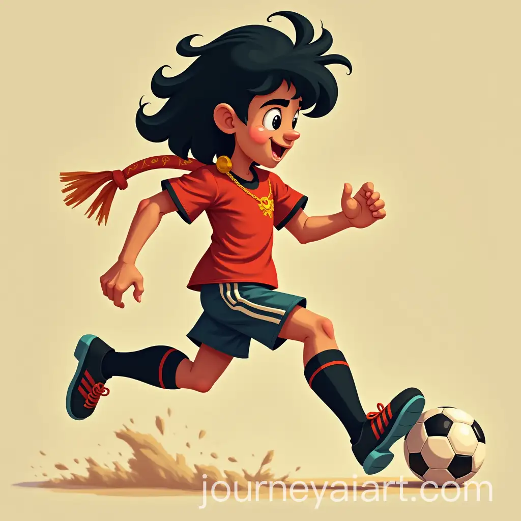 Aladdin-Playing-Soccer-with-Red-and-Black-Chain-and-Yellow-Diagonal-Pattern