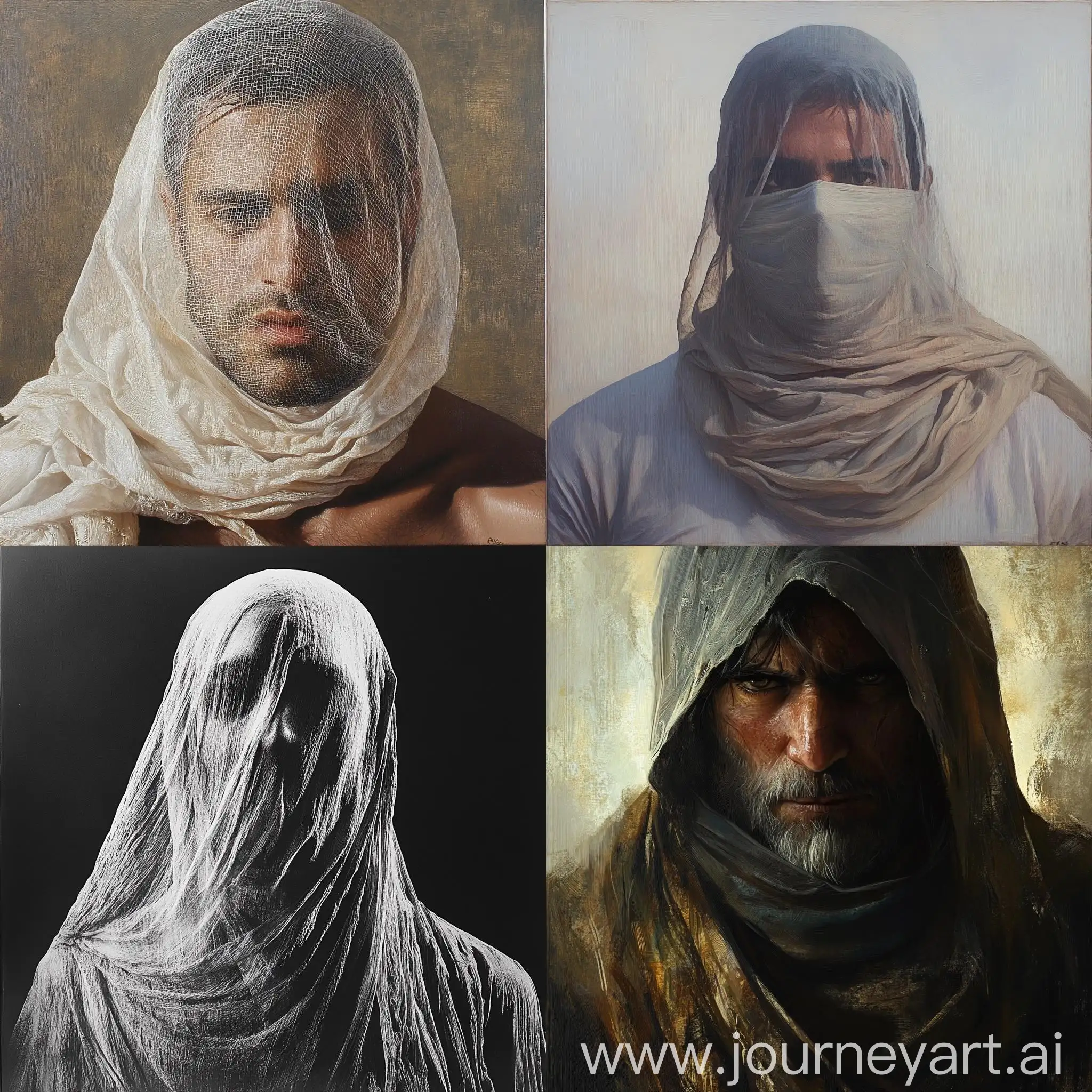 Veiled-Man-in-Traditional-Attire-Portrait-Concept