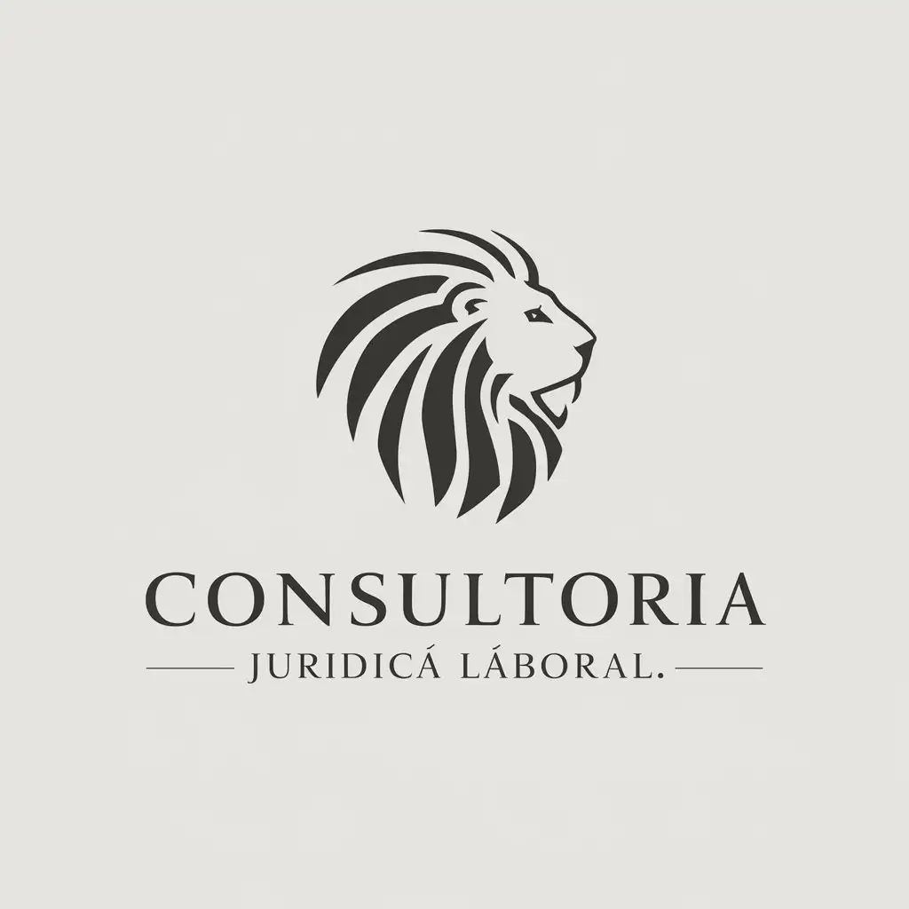 LOGO Design for Consultoria Jurdica Laboral Lion Symbol with Italic Letters