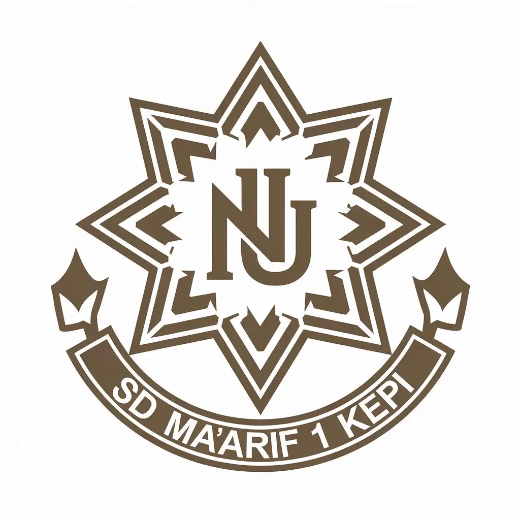 a vector logo design,with the text "SD MA'ARIF 1 KEPI", main symbol:LP MAARIF BINTANG 9,NU,Moderate,be used in Religious industry,clear background