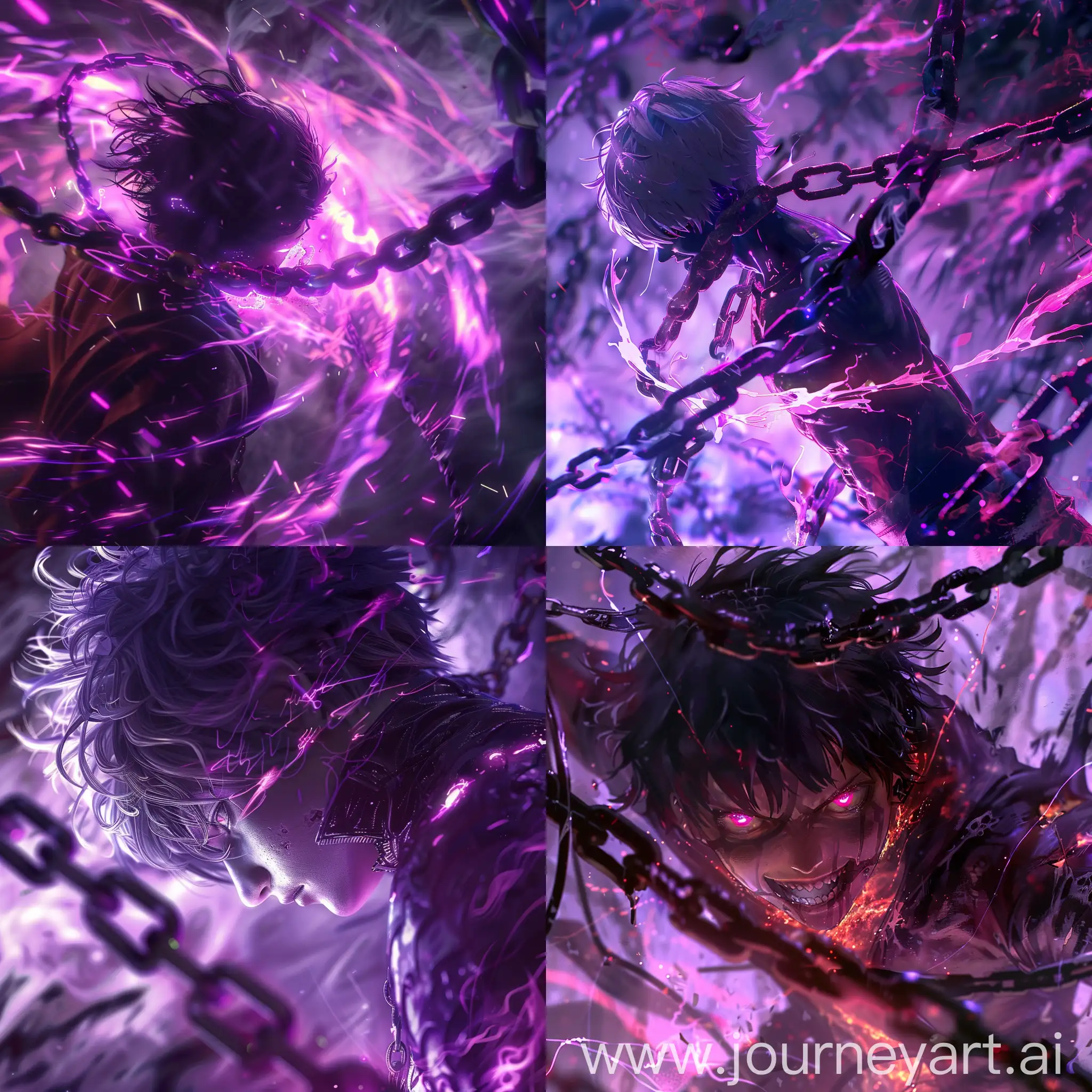 CloseUp-Anime-Wallpaper-Purple-Fire-Powers-and-Photorealistic-Characters