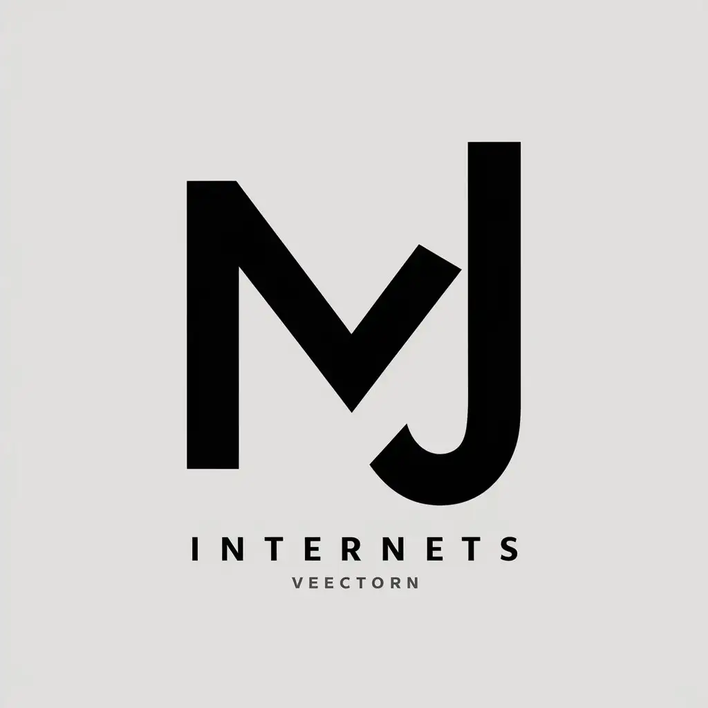 a vector logo design,with the text "MJ", main symbol:MJ,Minimalistic,be used in Internet industry,clear background