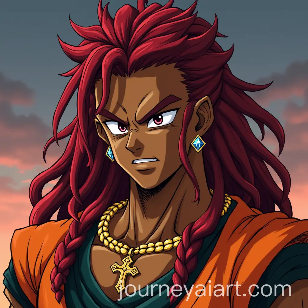 Muscular-Character-with-Red-Dreadlocks-and-BeerusInspired-Attire-in-Dragon-Ball-Z-Style