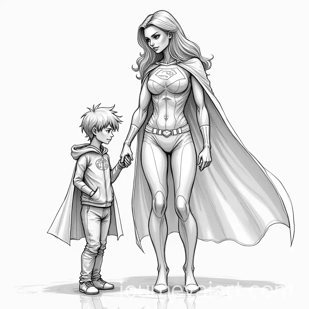 Mother-and-Son-Sketching-Superheroes