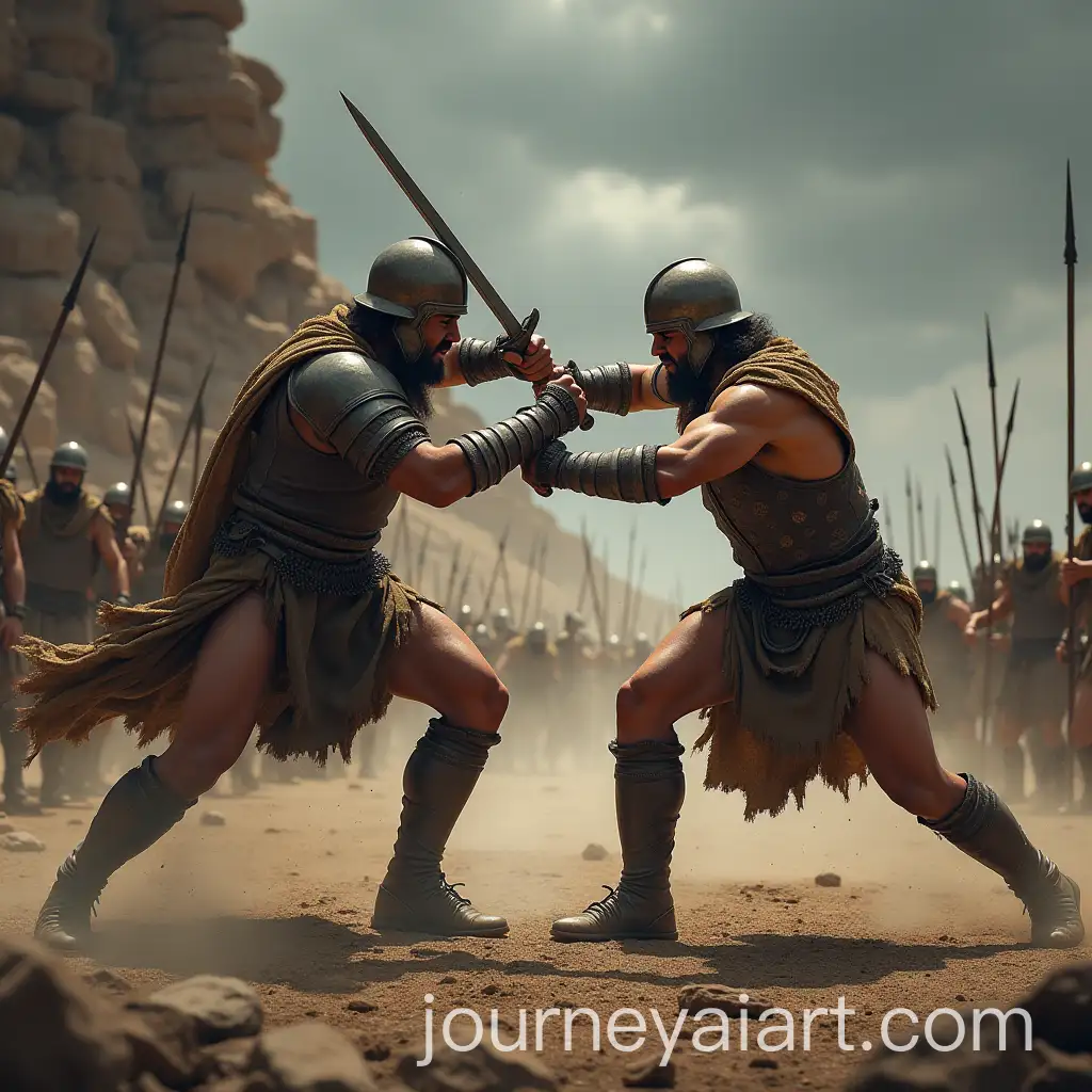 Intense-OneonOne-Combat-Between-Two-Old-Testament-Warriors-on-Rocky-Terrain