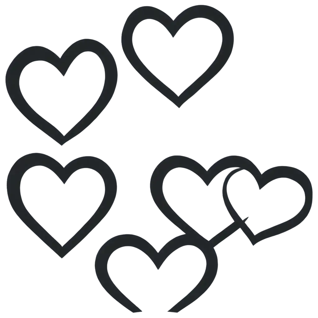 3-Black-Hearts-PNG-Image-HighQuality-2D-Graphic-for-Versatile-Use