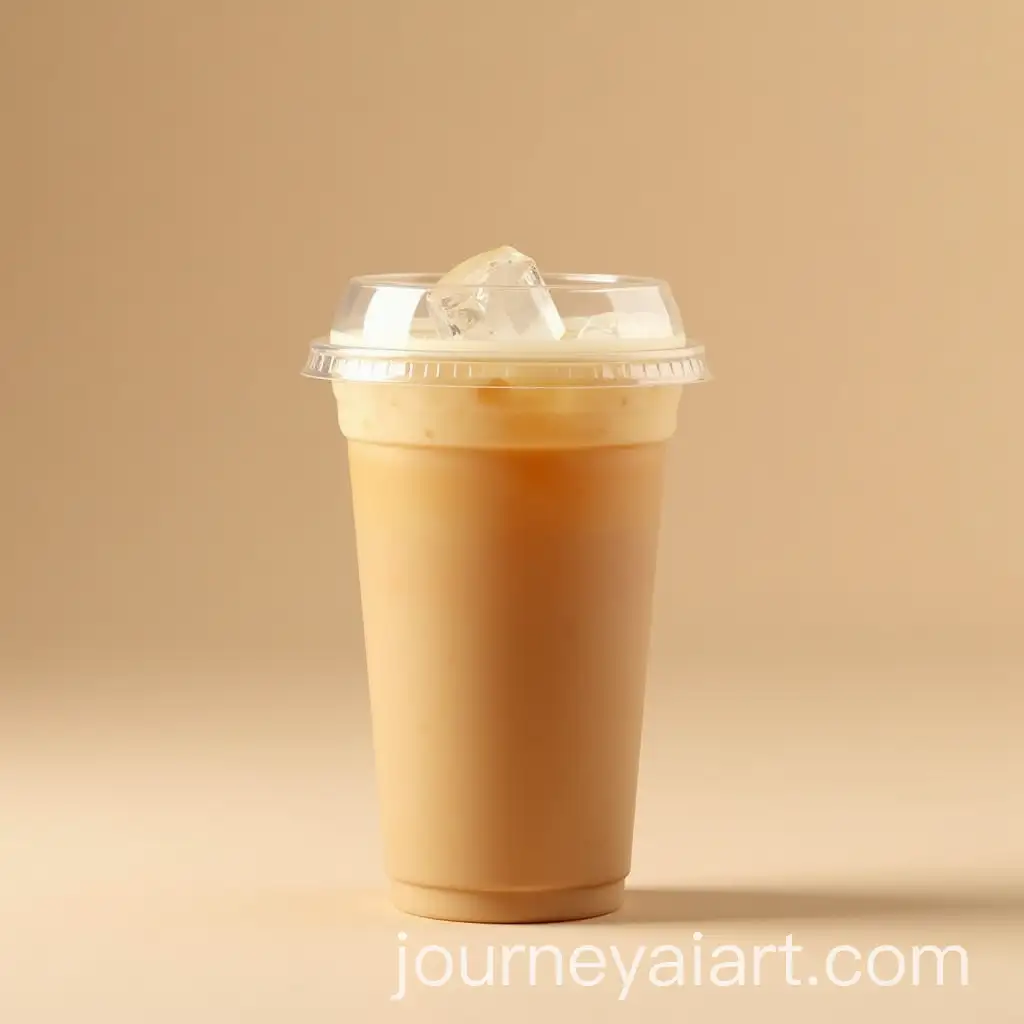 Iced-Latte-in-Transparent-To-Go-Cup-on-Monotone-Background