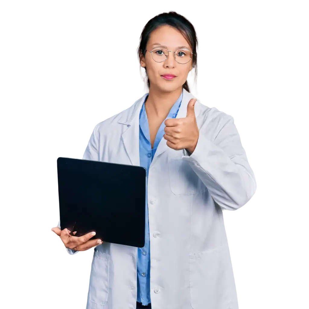 a young doctor of 35 years old, dressed in a white coat, with gestures to explain and good attitude