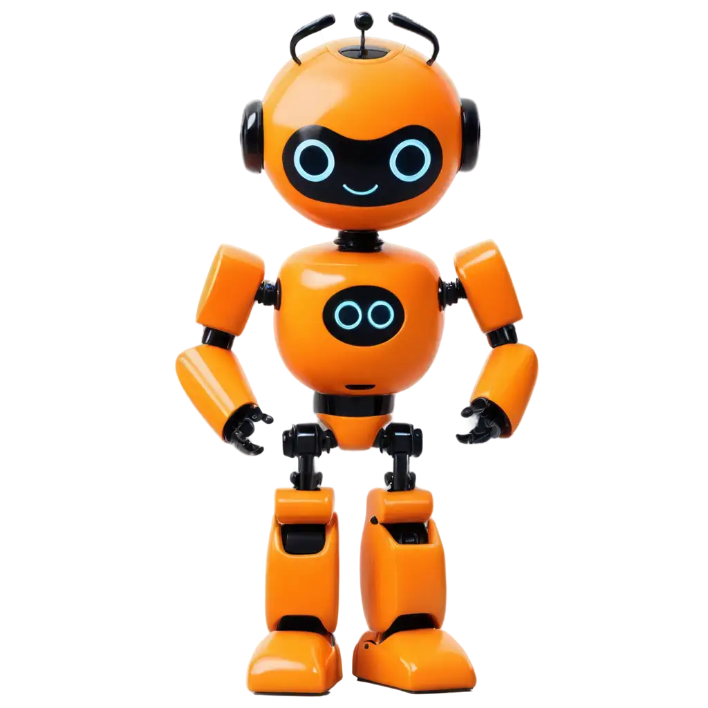 Create an animated orange robot