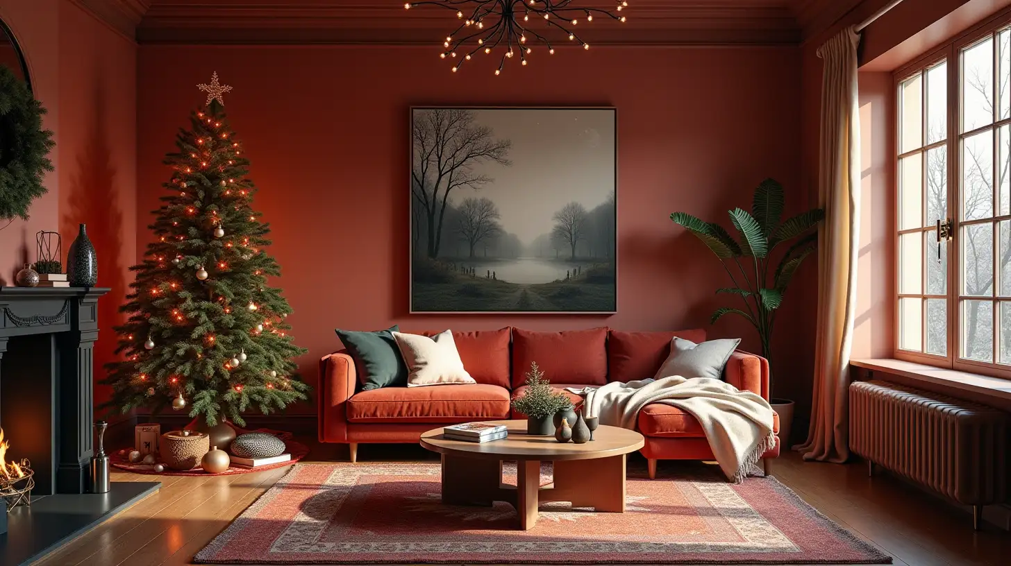 Magical Christmas Living Room in an Ethereal Space