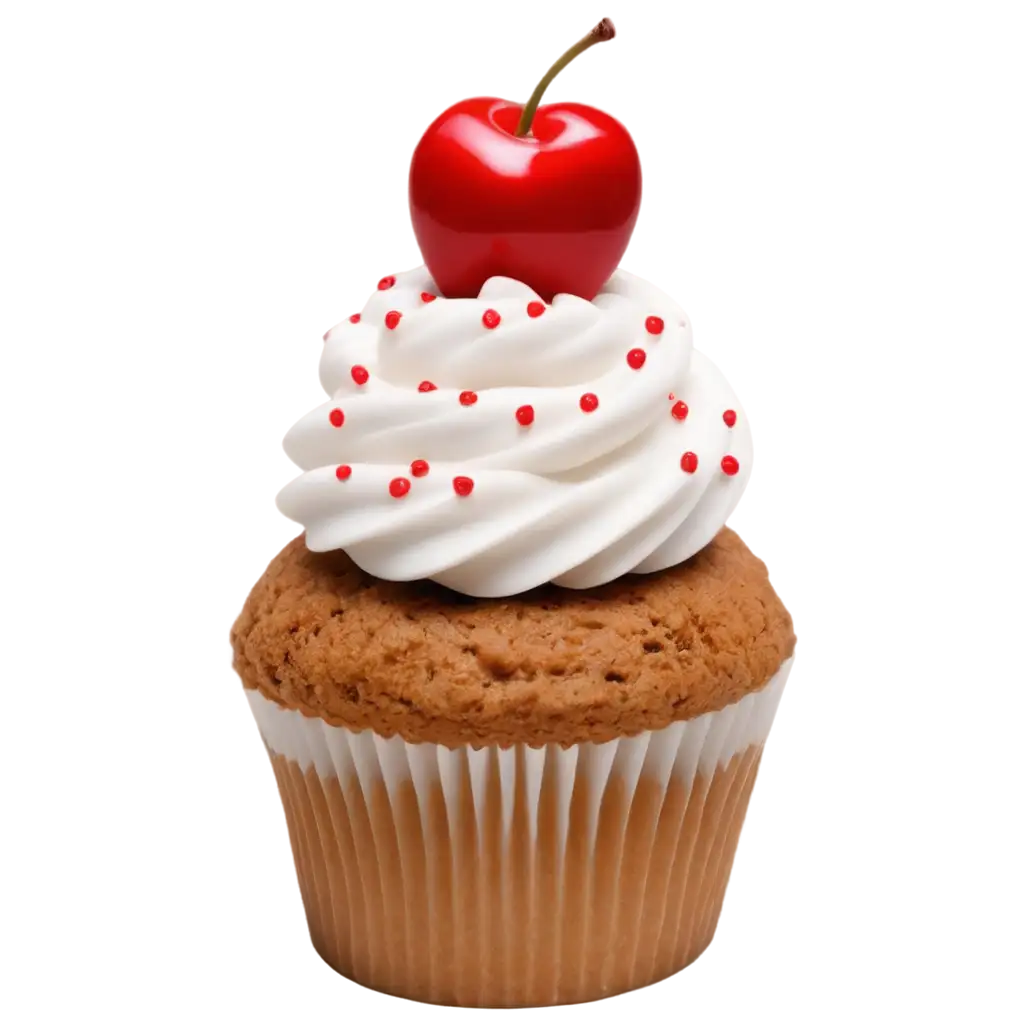 bake a realistic cupcake with a cherry on top, and place the cupcake on a round plate