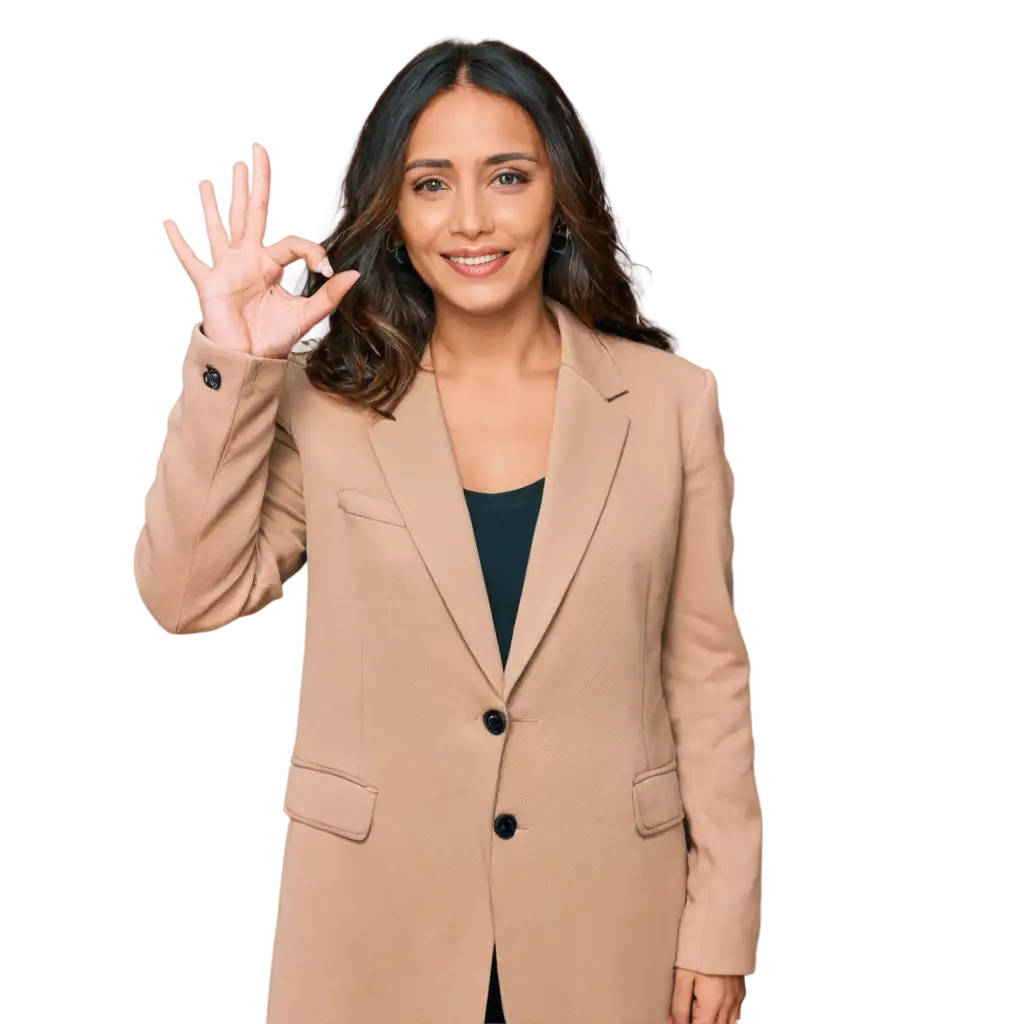 PNG-Image-SEO-ScenariosActress-PNG-Image-with-RightHand-Gesture-and-Stylish-Coat-Pants-HighQuality-Transparent-Image-Format