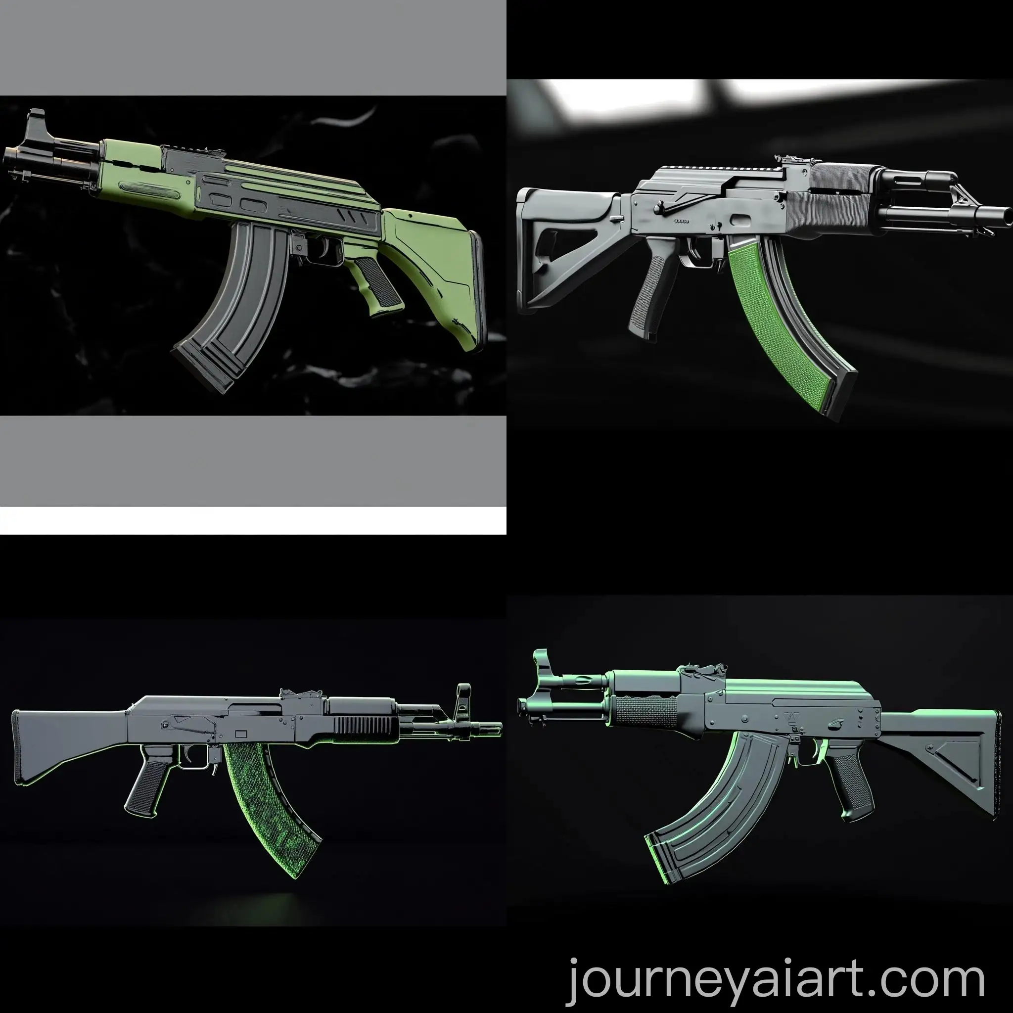Futuristic-AK47-Design-Sleek-Green-Carbon-Fiber-Weapon