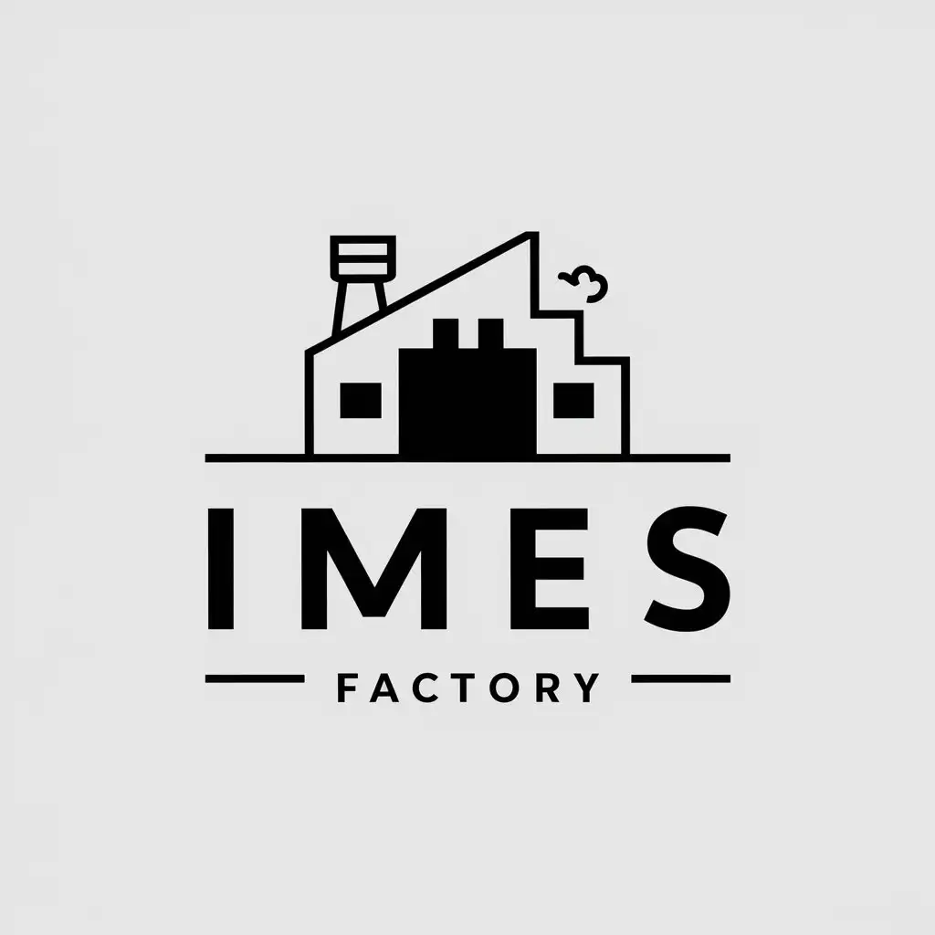 a vector logo design,with the text "iMES", main symbol:factory,Minimalistic,be used in Internet industry,clear background