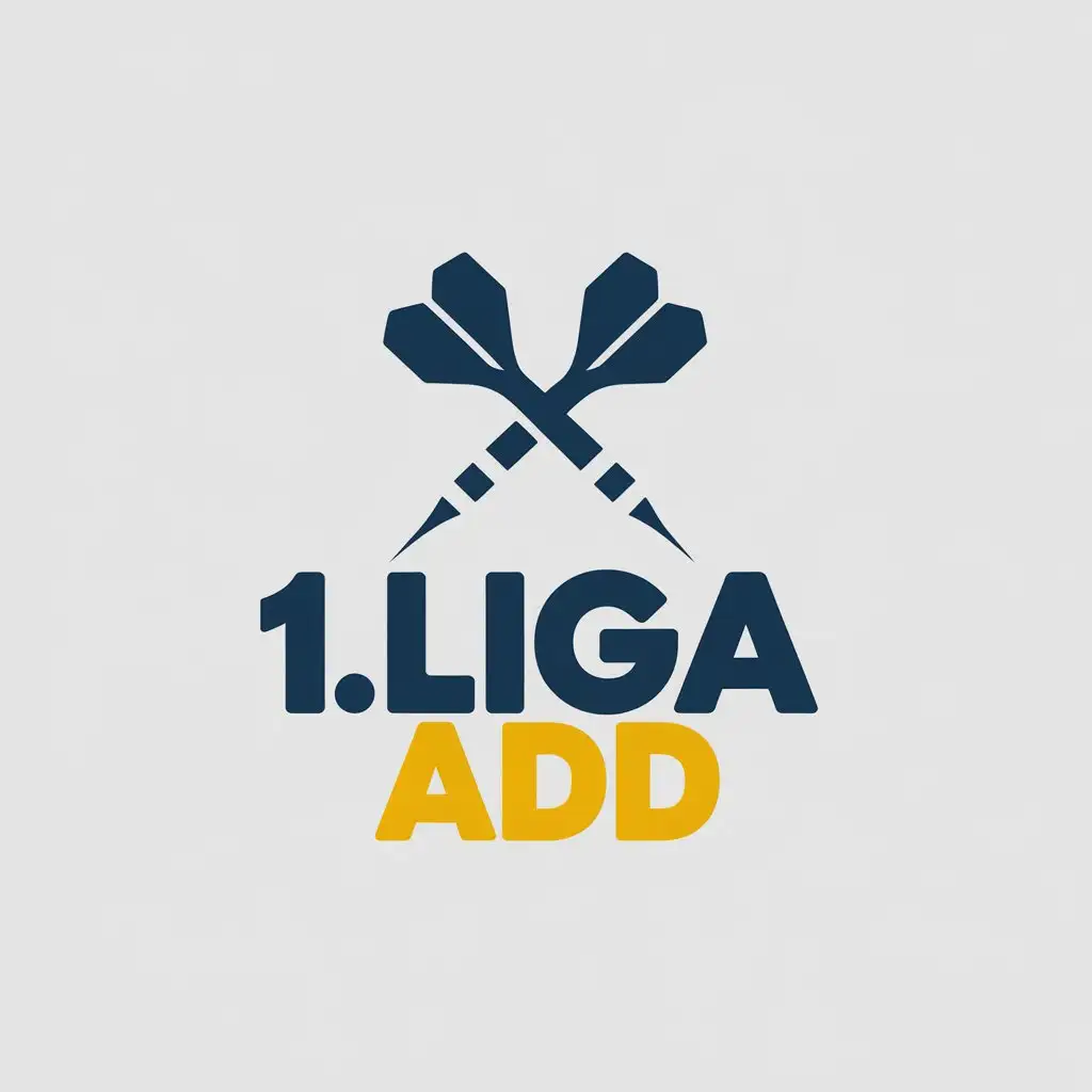 LOGO Design for 1Liga Add Blue Yellow Dartboard and Crossed Darts Theme for Sports Fitness Industry