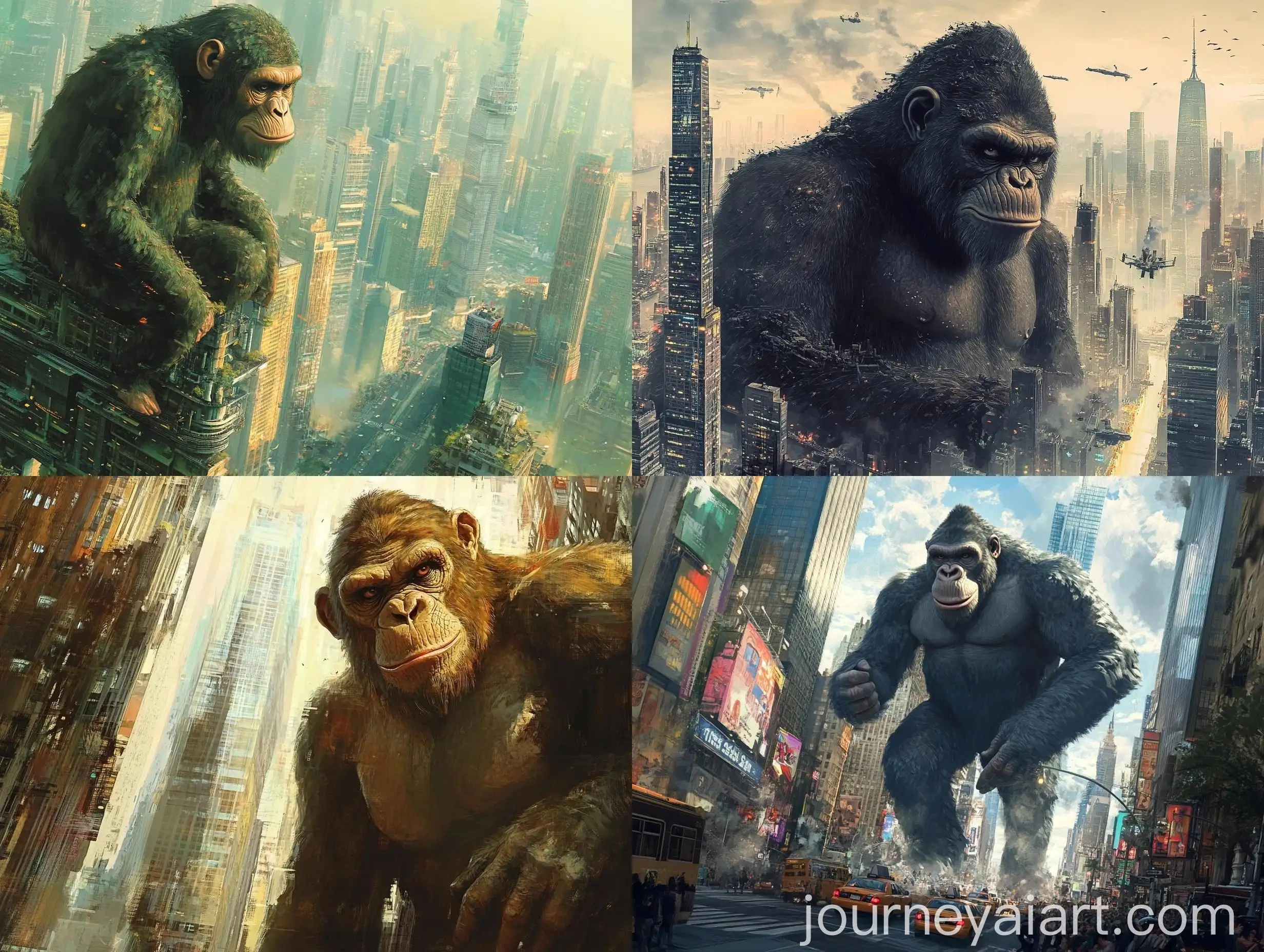 Giant-Ape-Roaming-Urban-Skyscrapers