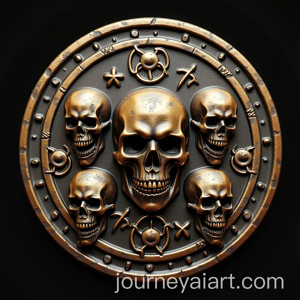 Bronze-Coin-Decorated-with-Skulls-and-Pagan-Symbols