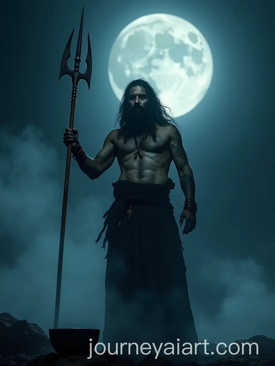 Aghori-Standing-Under-the-Full-Moon-with-Trident-and-Sacred-Symbols