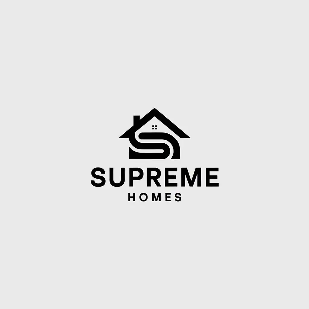 LOGO Design for Supreme Homes Minimalistic Houses Symbol with Real Estate Theme