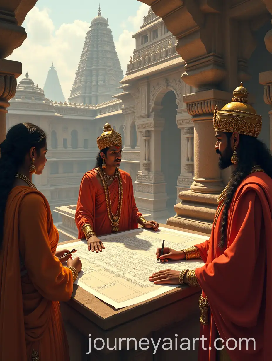 King-Raja-Raja-Chola-I-Collaborating-with-Architects-for-Grand-Temple-Design
