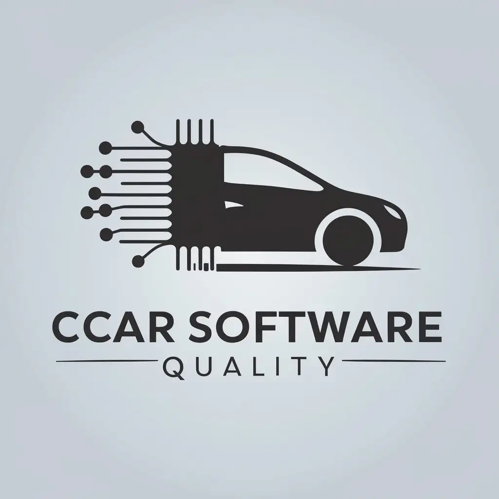 a vector logo design,with the text "Car Software, quality", main symbol:microchip, fast car shadow,Moderate,be used in Automotive industry,clear background