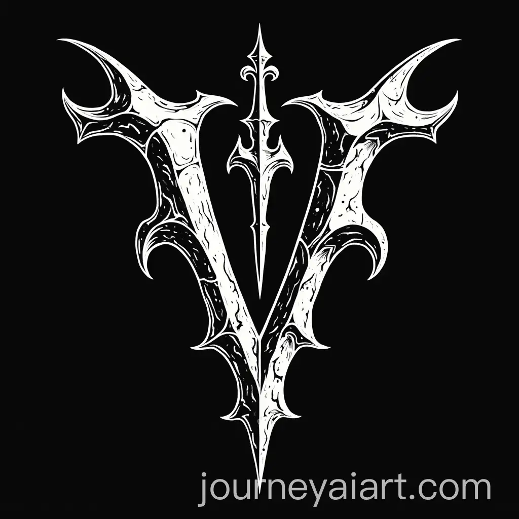 AI-Art-Prompt-ExpansionGothic-Style-Black-and-White-2D-Logo-with-the-Letter-V