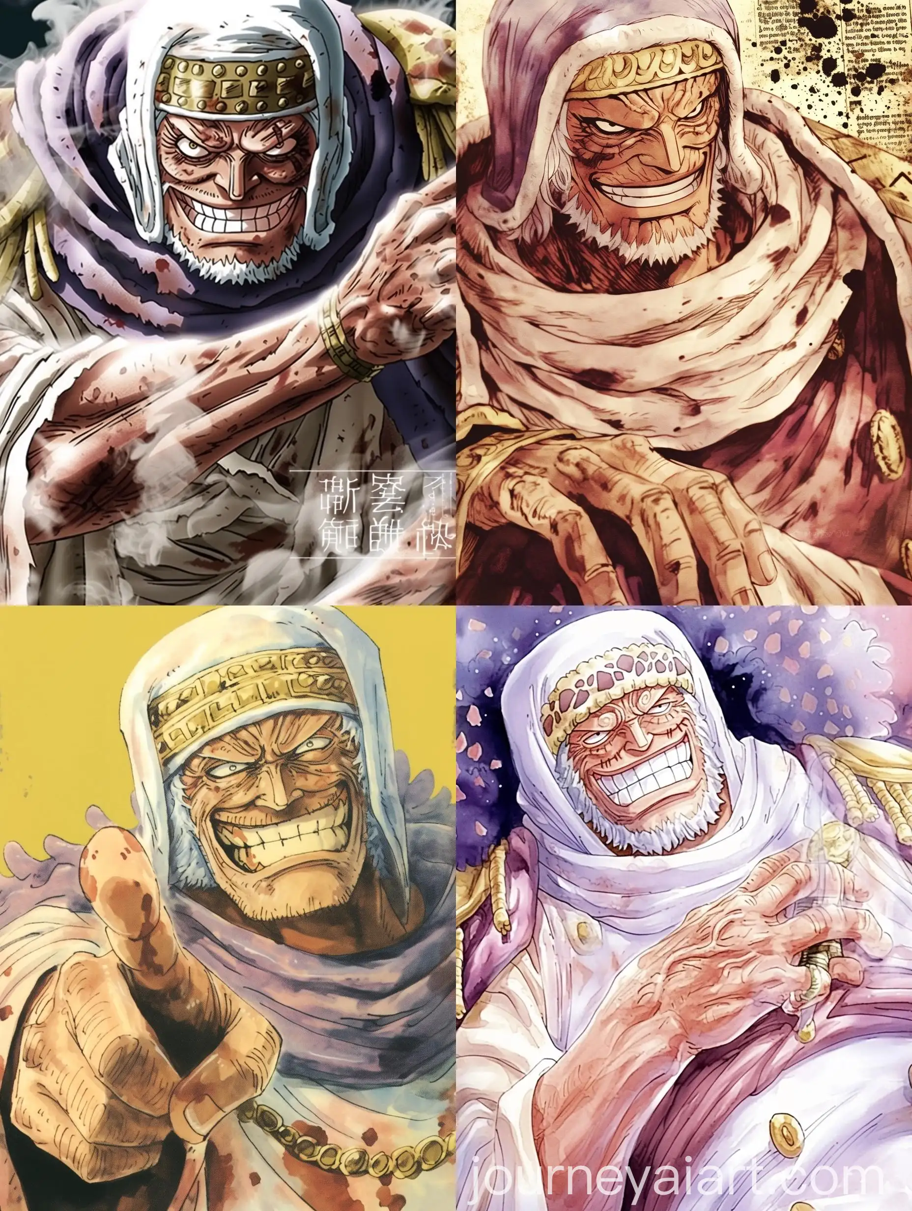 Watercolor-Manga-Character-from-One-Piece-Series-Vintage-Style