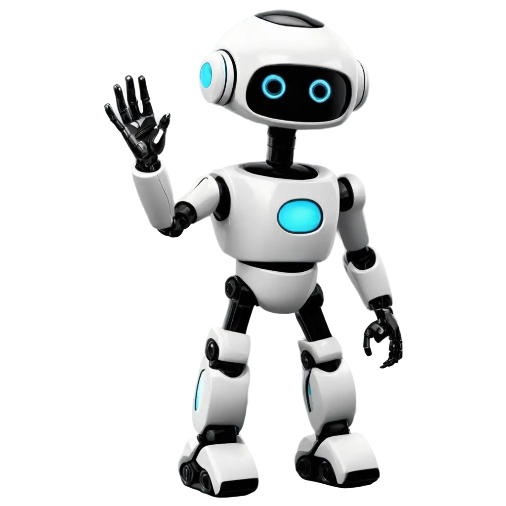 Talking-Robot-Waving-PNG-Image-Simple-Vector-Art-Illustration