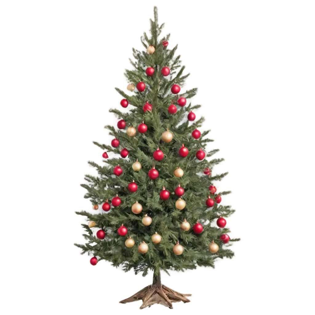 Natural-Christmas-Tree-with-Ornaments-PNG-Image-Perfect-for-Holiday-Design-and-Decoration