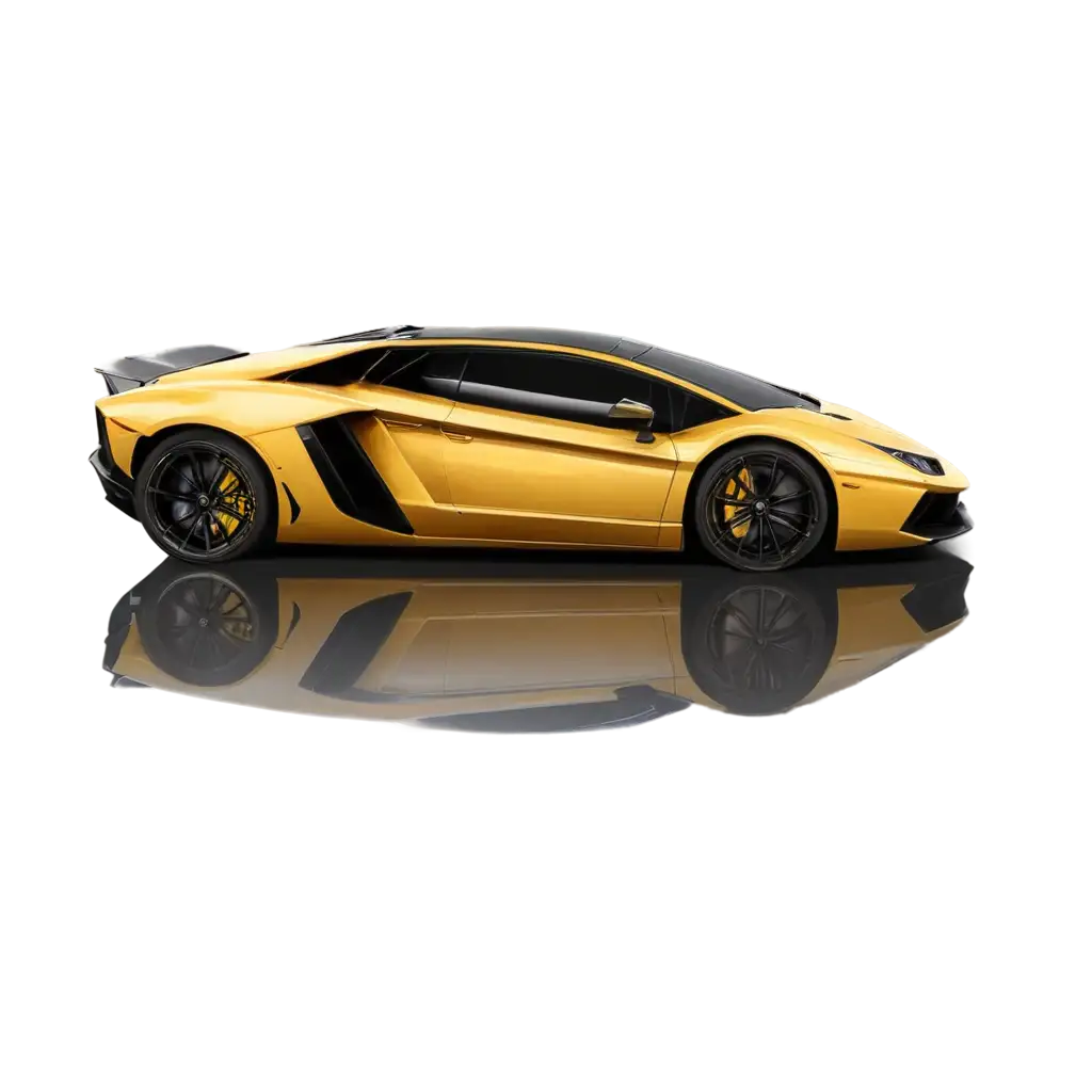 a lamborghini with a reflection