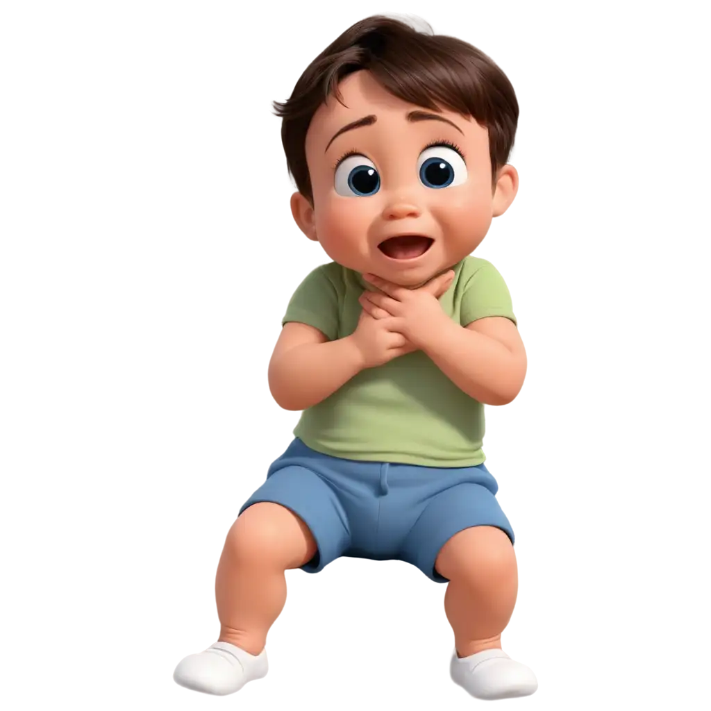 A cute cartoon baby crying in his mother's, Disney cartoon,hd