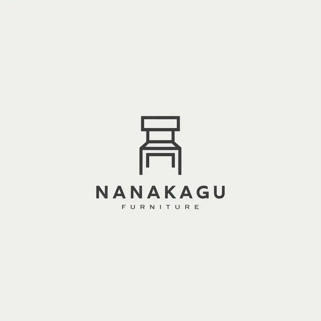 LOGO-Design-for-NANAKAGU-Minimalistic-Furniture-Industry-Chair-Symbol-with-Clear-Background