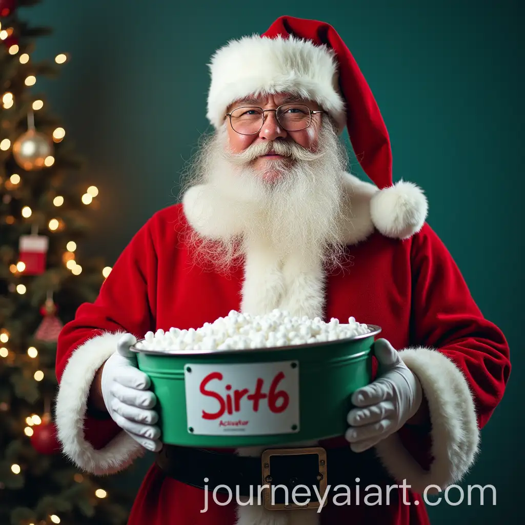 Santa-Claus-Holding-SIRT6-Activator-Tub-from-DoNotAgeorg