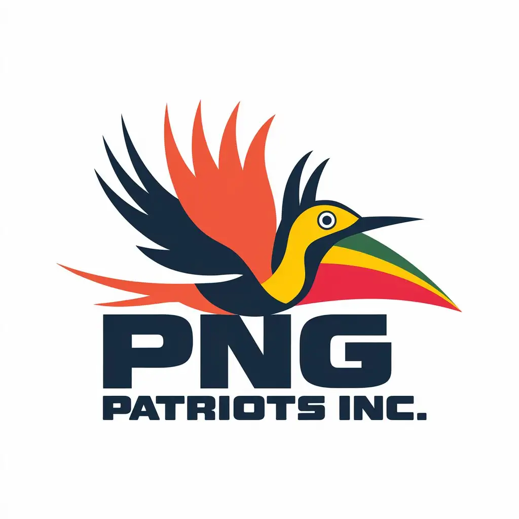 LOGO Design for PNG PATRIOTS INC Bird of Paradise Papua New Guinea Flag Theme