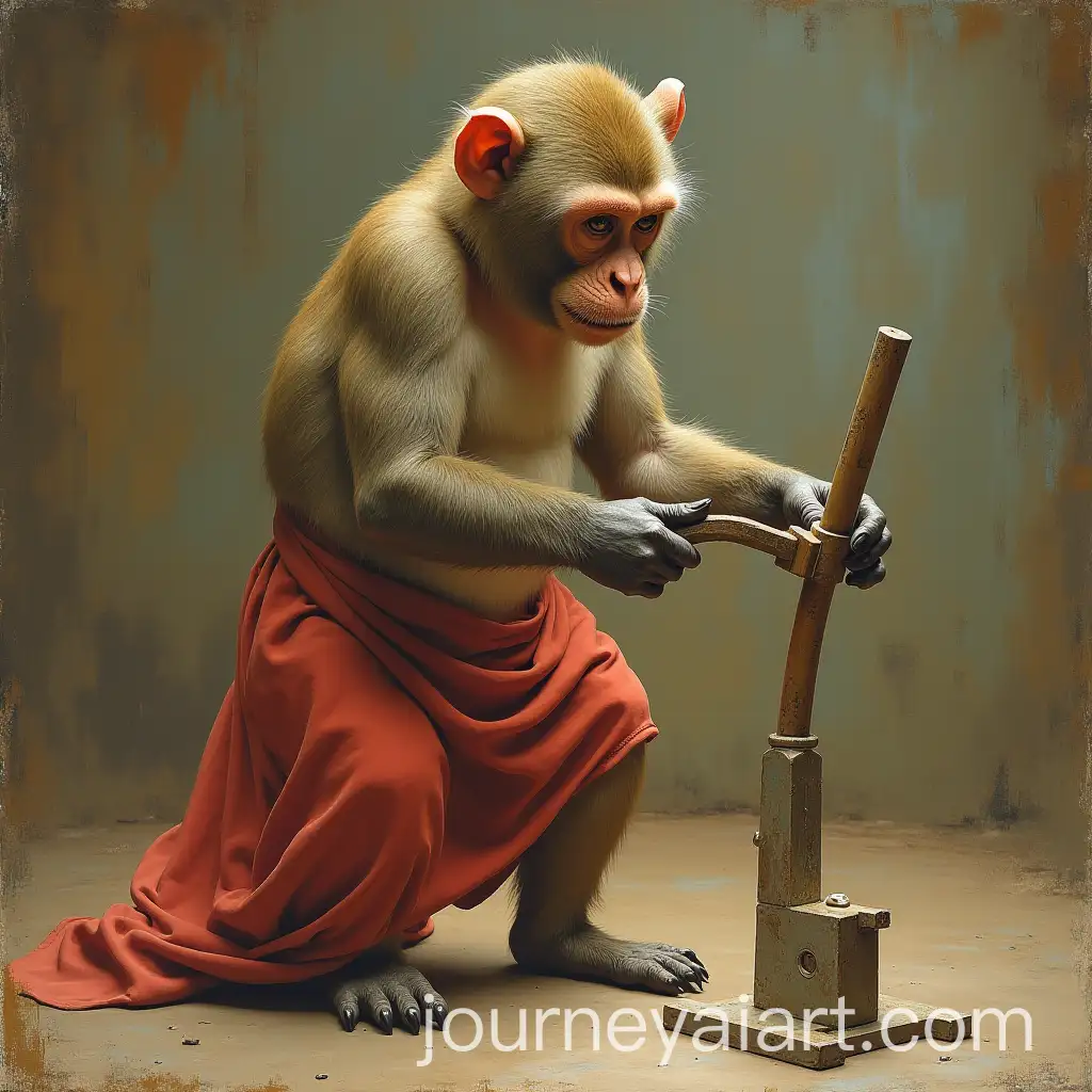 Monkey-Sawing-a-Dress-Artwork