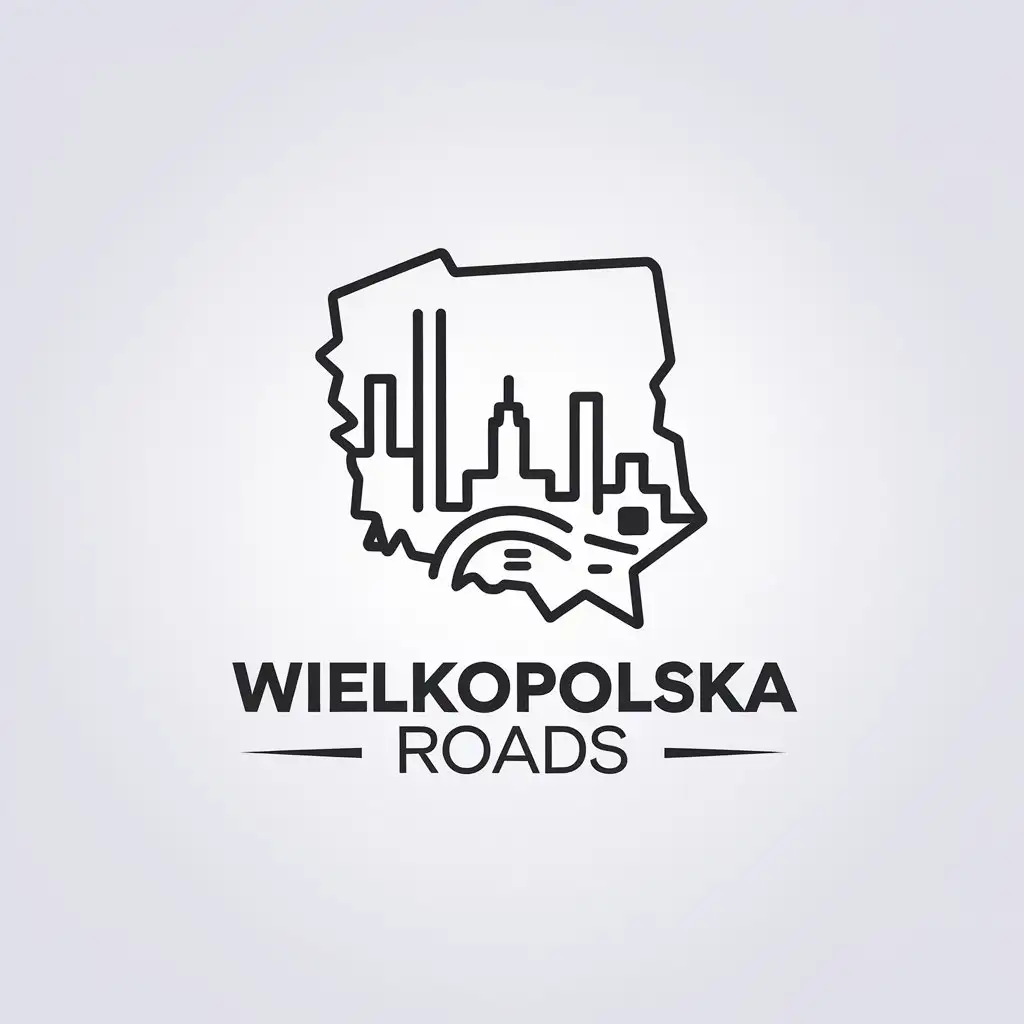 LOGO Design for Wielkopolska Roads Minimalistic Vector with Poland City Symbol for Travel Industry