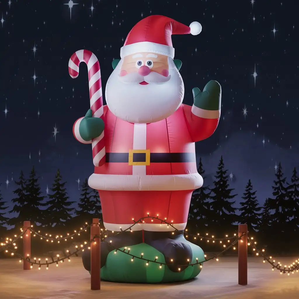 Festive-Santa-Claus-Inflatable-Surrounded-by-Christmas-Cheer