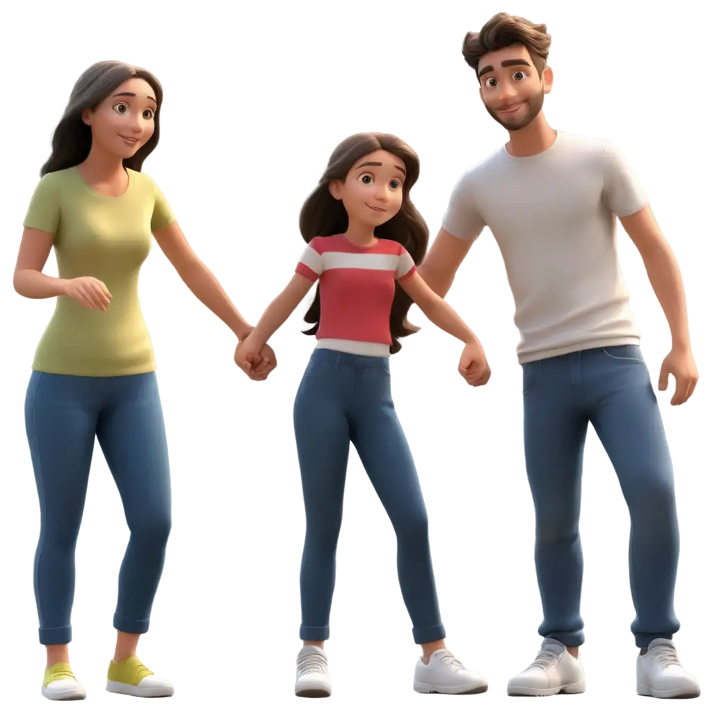 Animation-of-a-Family-Child-and-Parents-PNG-Vibrant-Clear-and-Versatile-Artwork