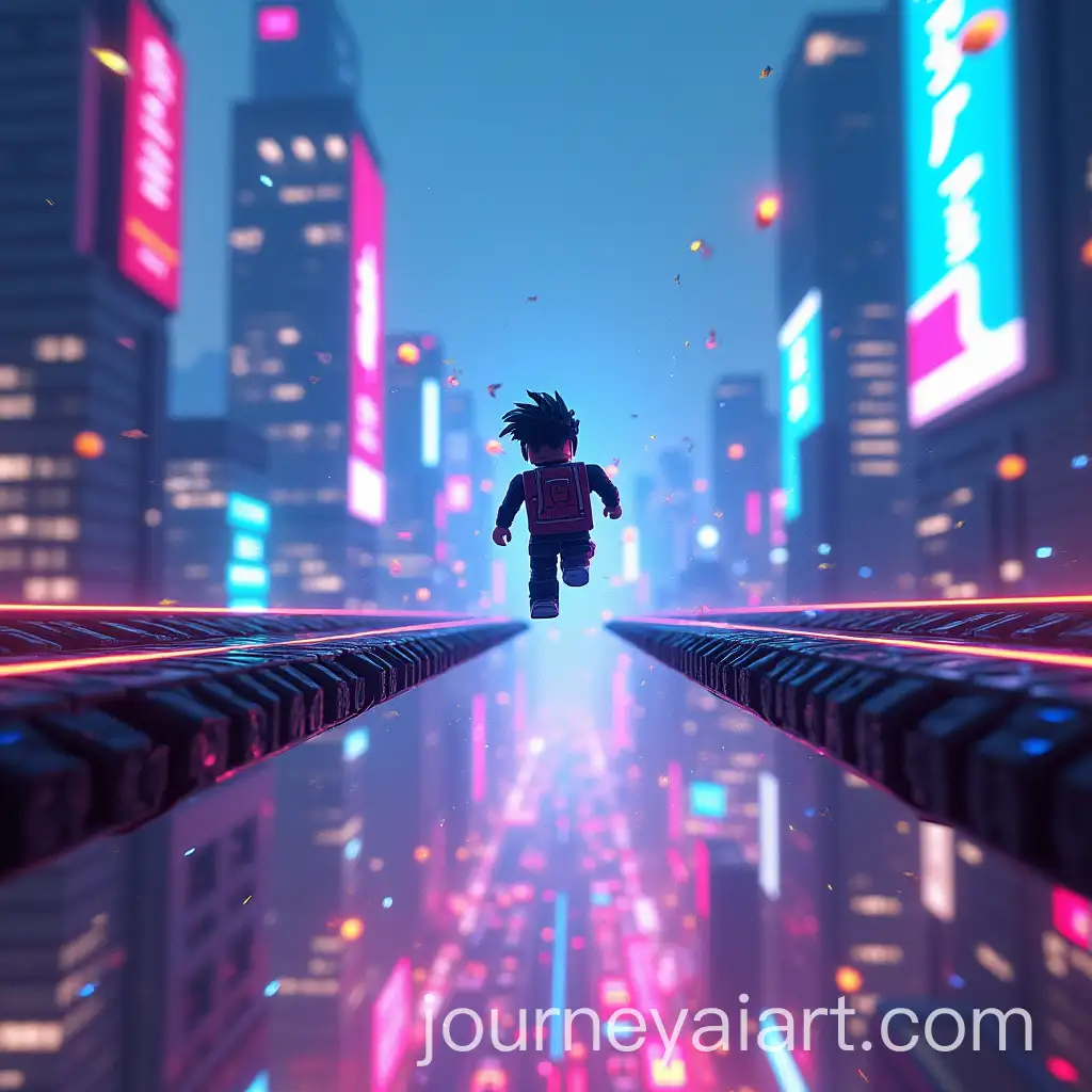 Futuristic-Cyberpunk-Cityscape-with-HighSpeed-Parkour-and-Neon-Lights