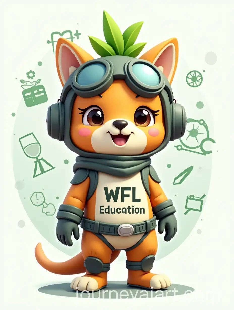 Futuristic-Aviation-Mascot-with-WFL-Education-Badge-and-Green-Plant-Elements