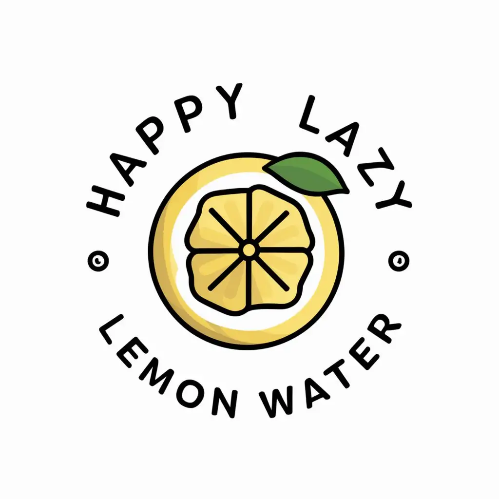 a vector logo design,with the text "happy lazy lemon water", main symbol:bruised lemon tea, beach,Moderate,be used in Restaurant industry,clear background